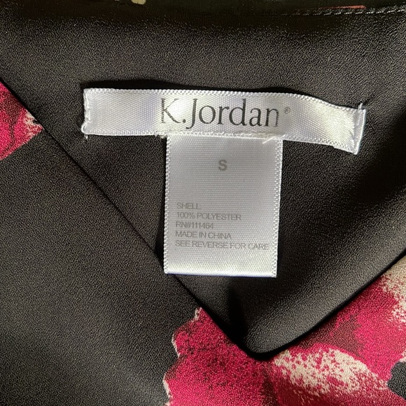 K. Jordan Black & Pink Floral Print Blouse Size S - Picture 6 of 6
